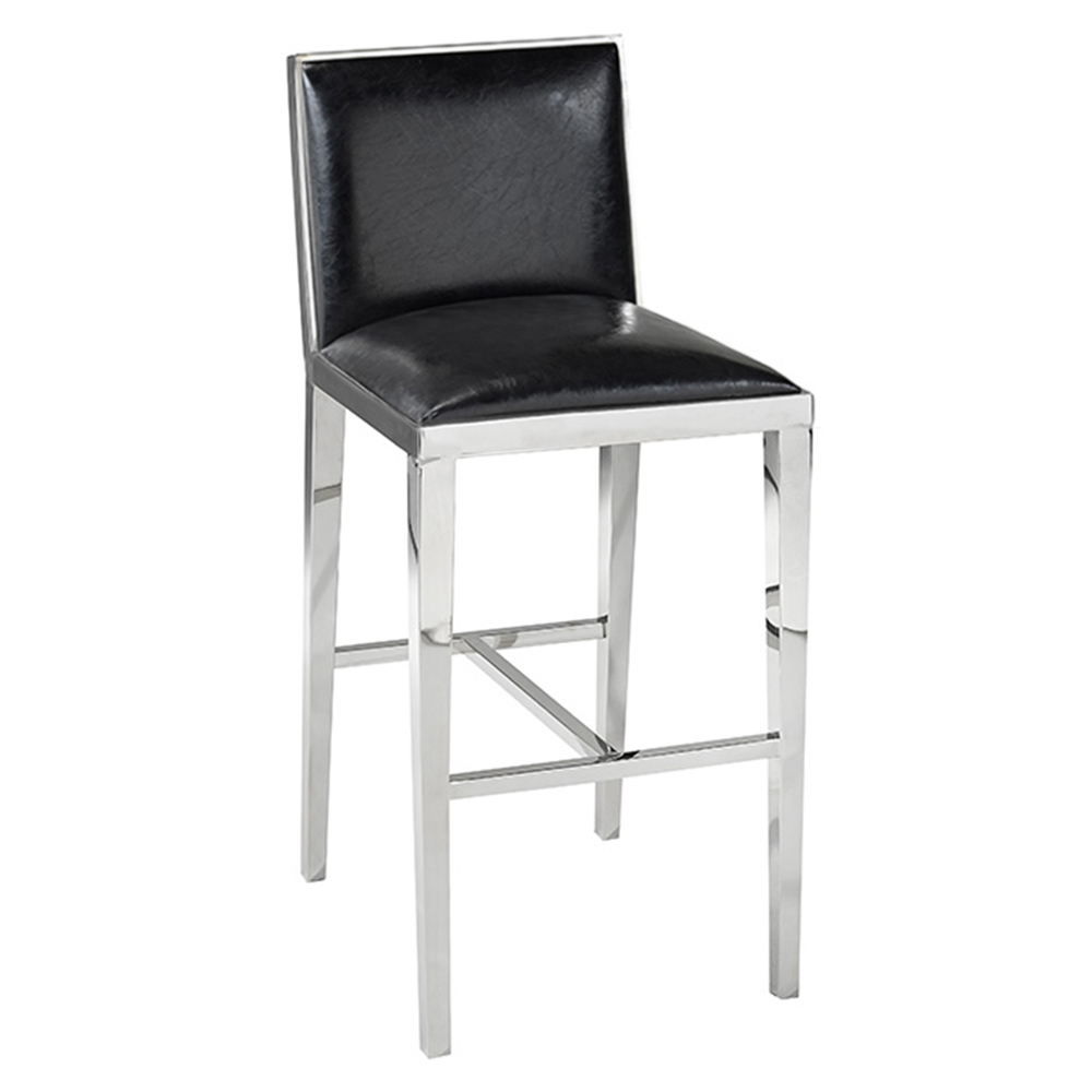 Emario Black PU Fabric Bar Chair